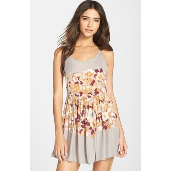 Free People Intimately Voile Floral Strappy Mini Tank Slip Dress Summer Small - Picture 1 of 9